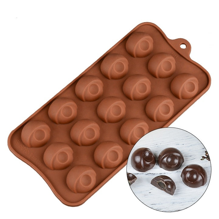 3D Chocolate Mold Silicone Chocolates Molds for Baking Nonstick Jelly Pudding Sugarcraft Mould DIY Kitchen Bakeware