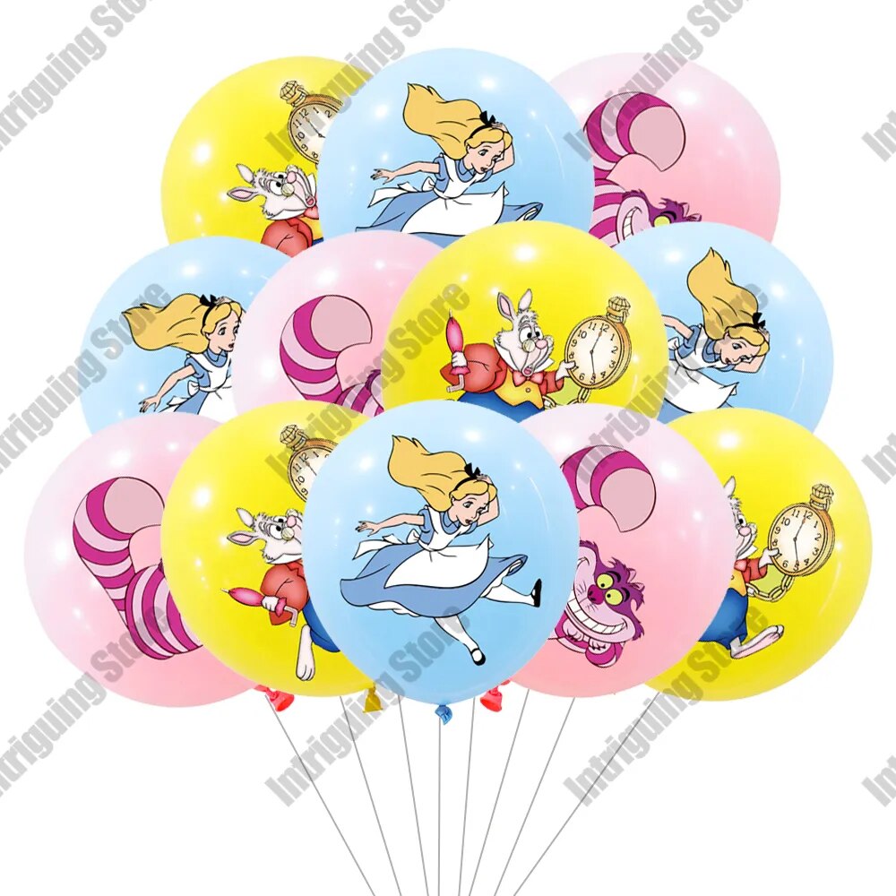 Alice in Wonderland Large Poker 32inch Number Balloon Set Pink Blue Girl's Gifts Birthday Party Decoration Baby Shower Supplies