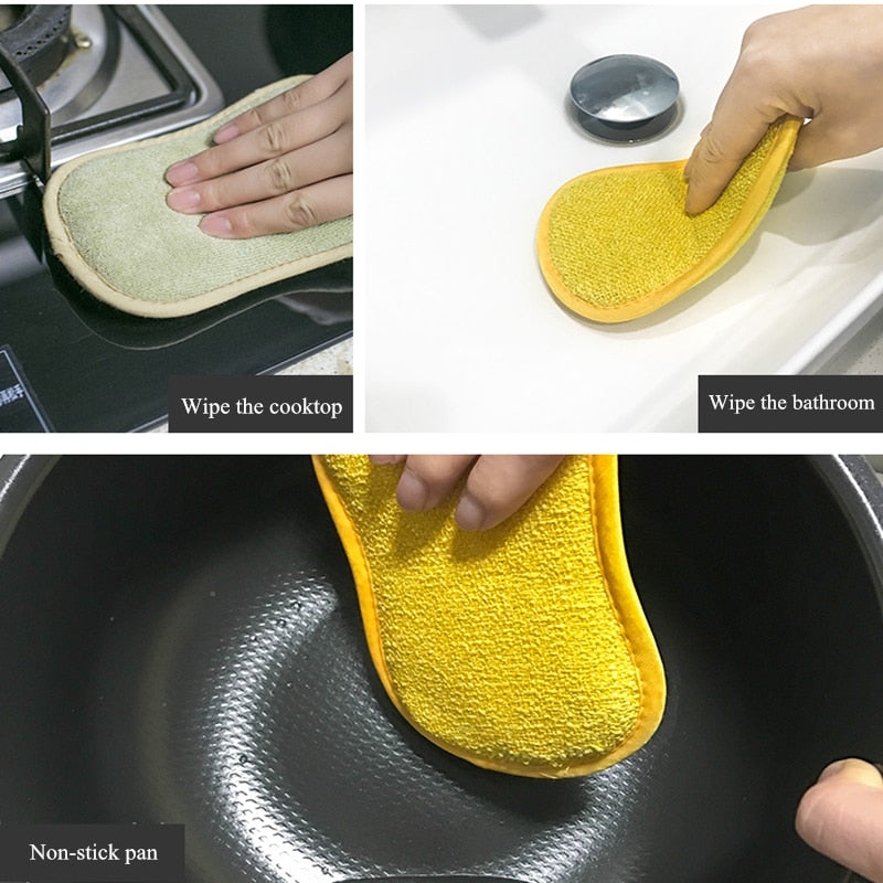 Kitchen/Bathroom Magic Sponge High Efficiency Sponge Brush for Non Stick Pot Cleaning Sponges Kitchen Tools Wash Pot Gadgets