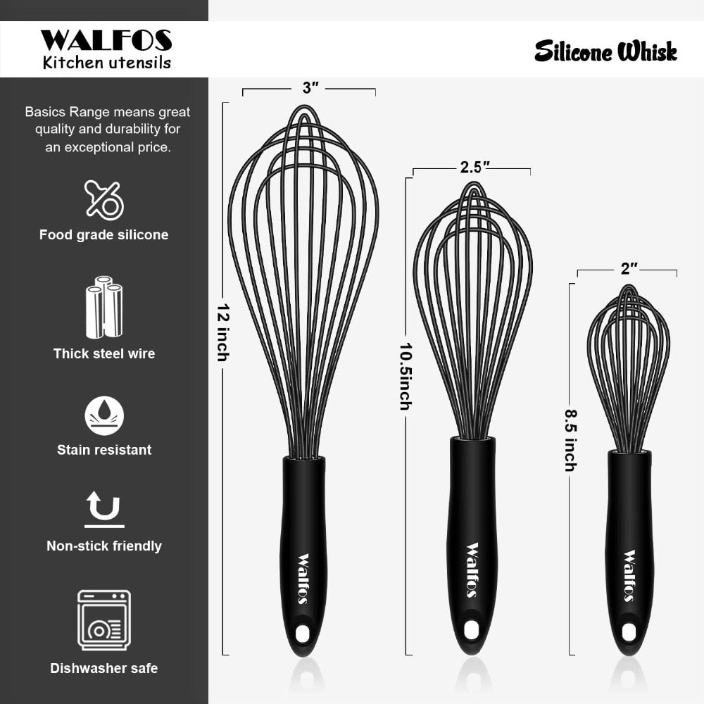 1pcs/3set Multifunctional Rotating Manual Whisk Mixer Mini Plastic Kitchen Whisk Baking Tool Silicone Whisk