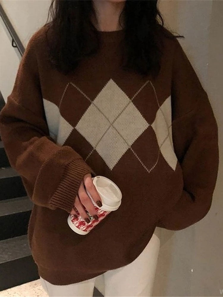 Women Knitted Sweater Fashion Oversized Pullovers Ladies Winter Loose Sweater