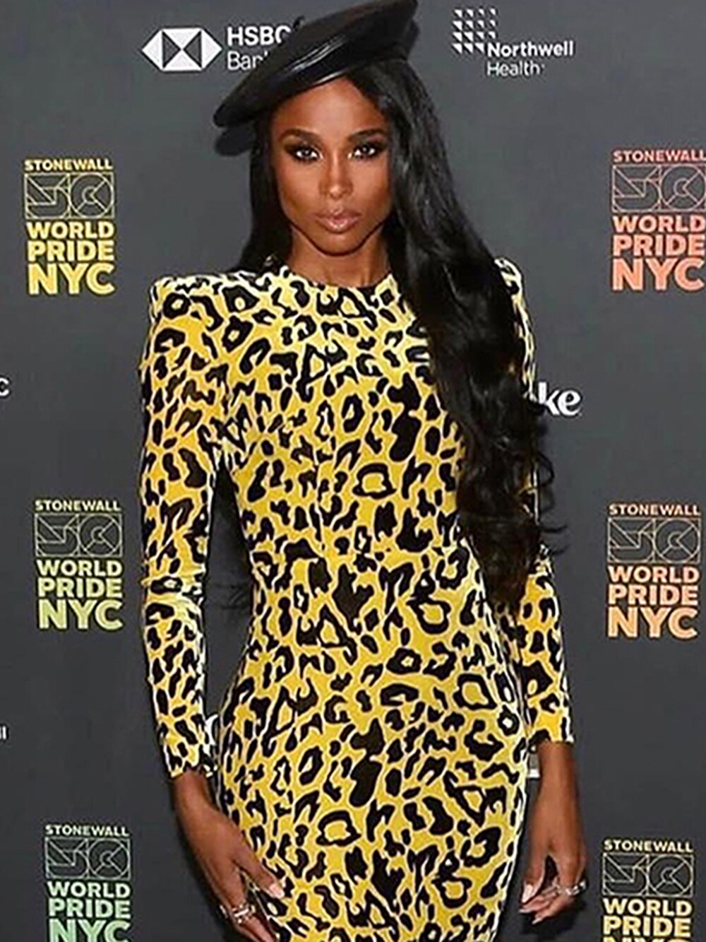 Leopard Print Long Dress Elegant Women Long Sleeve Bodycon Dress Celebrity Evening Party Runway Vestidos