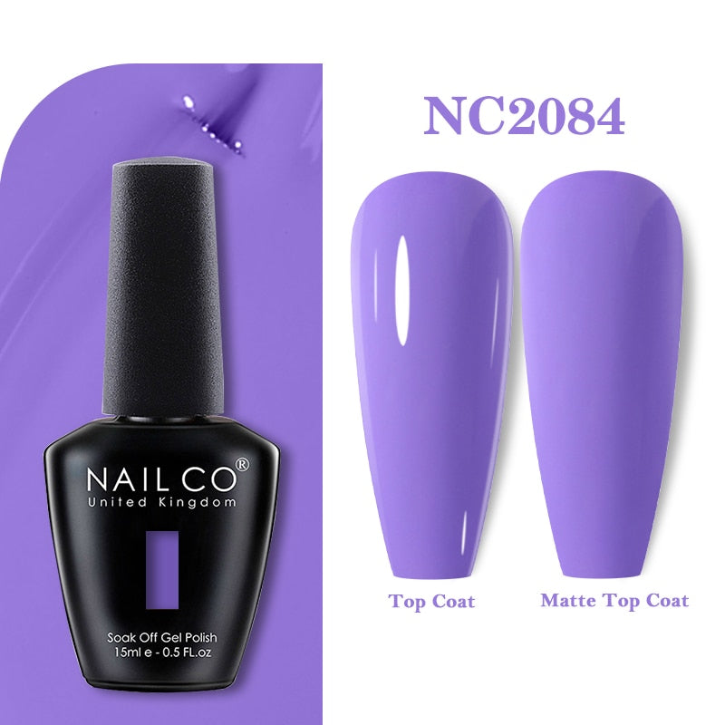 NAILCO 15ml Pink Colors Series Semi Permanent Nail Gel Varnish Polish Soak Off White Red UV Nail Art Gel Nail Polish Gel Lacquer