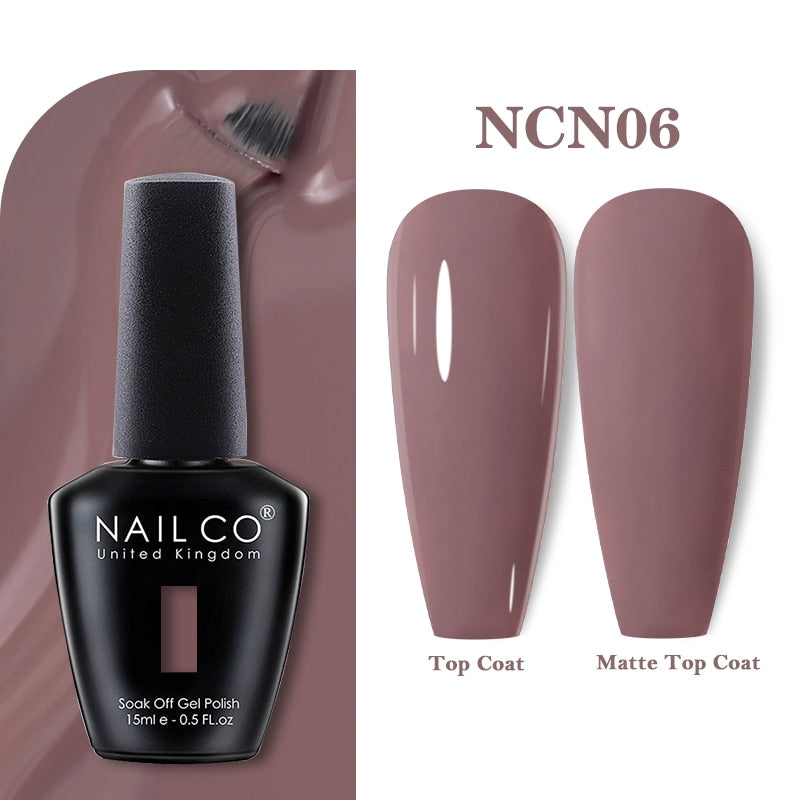 NAILCO 15ml Pink Colors Series Semi Permanent Nail Gel Varnish Polish Soak Off White Red UV Nail Art Gel Nail Polish Gel Lacquer