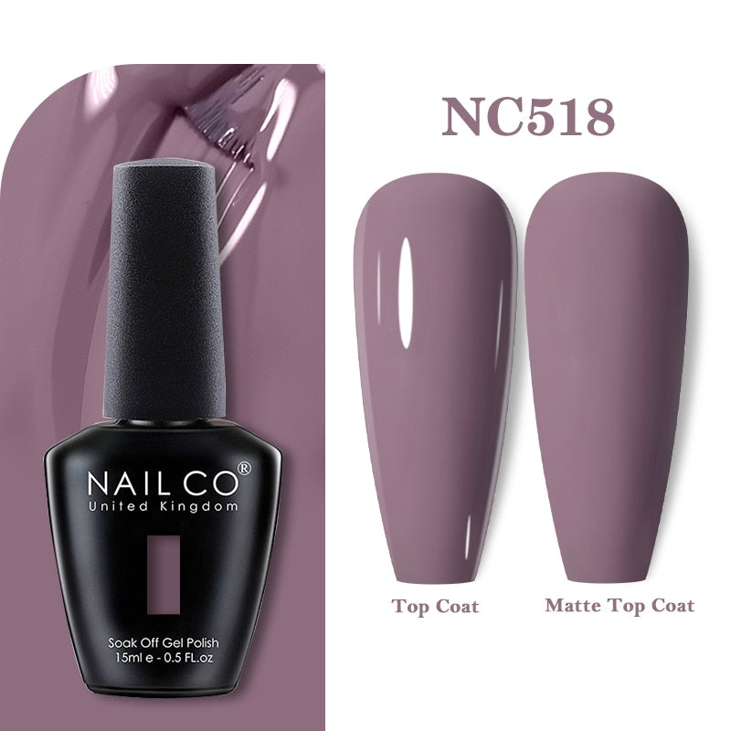 NAILCO 15ml Pink Colors Series Semi Permanent Nail Gel Varnish Polish Soak Off White Red UV Nail Art Gel Nail Polish Gel Lacquer