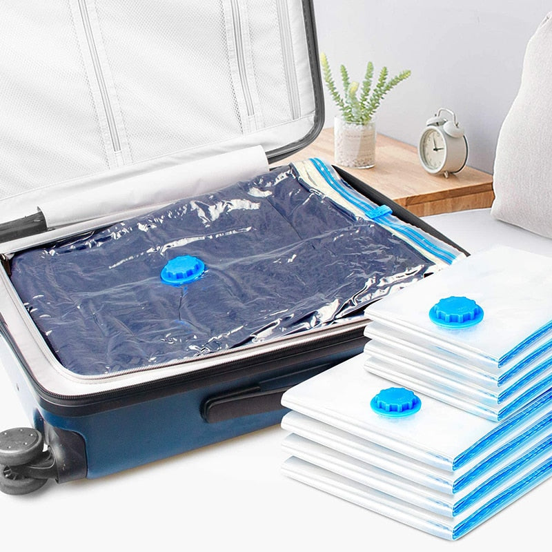 Transparent Border Vacuum Bag For Clothes Storage Bag Home Organizer Compressed Seal Travel Saving Bag Clothes Organizer Package