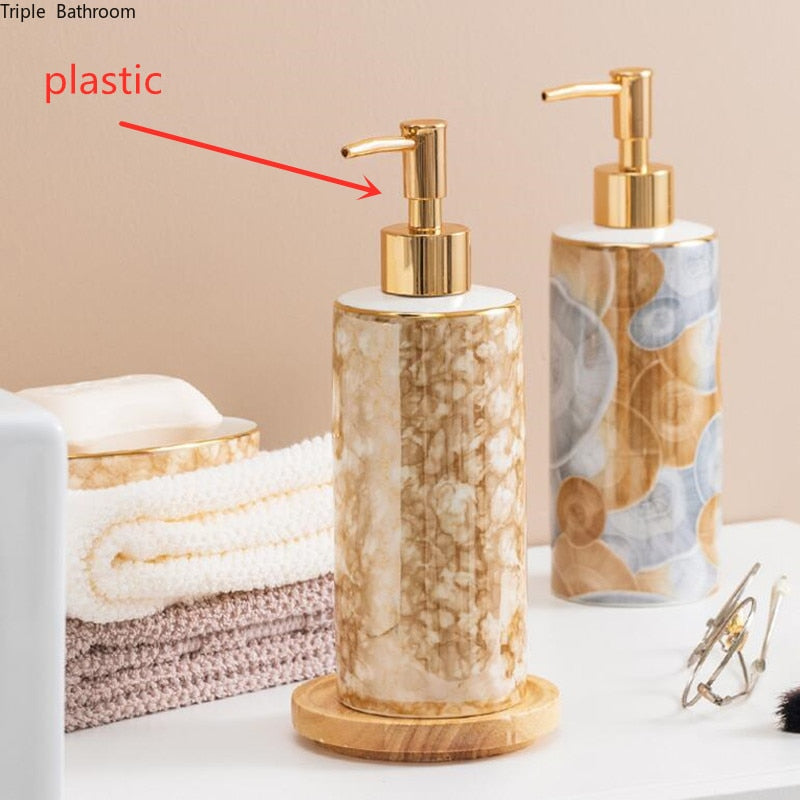 High-grade ceramics Lotion bottle Liquid Soap Dispenser Kitchen hand sanitizer Storage shampoo bottle Bathroom Accessory