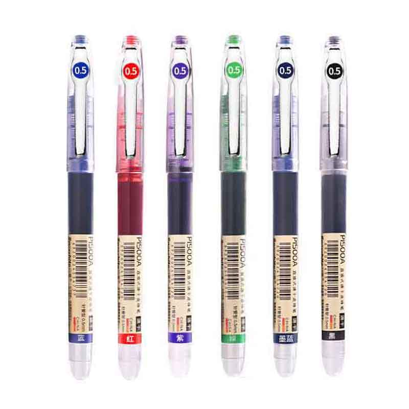 6/7pcs/set 0.5mm Roller Pen Black/Red/blue Color ink Straight Liquid Rollerball Gel Pen for School Office Stationery Kawaii