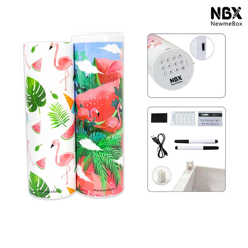 NBX Electronic Lock Code Pencil Case  Password Pencil Case Anime Stationary Quicksand Pen Box for School Supplies Boy Girls Gift