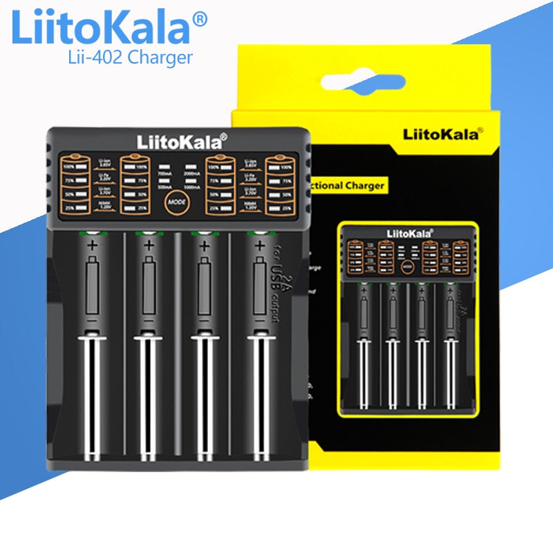 LiitoKala Battery Charger for 18650 26650 21700 AA AAA 3.7V lithium NiMH battery