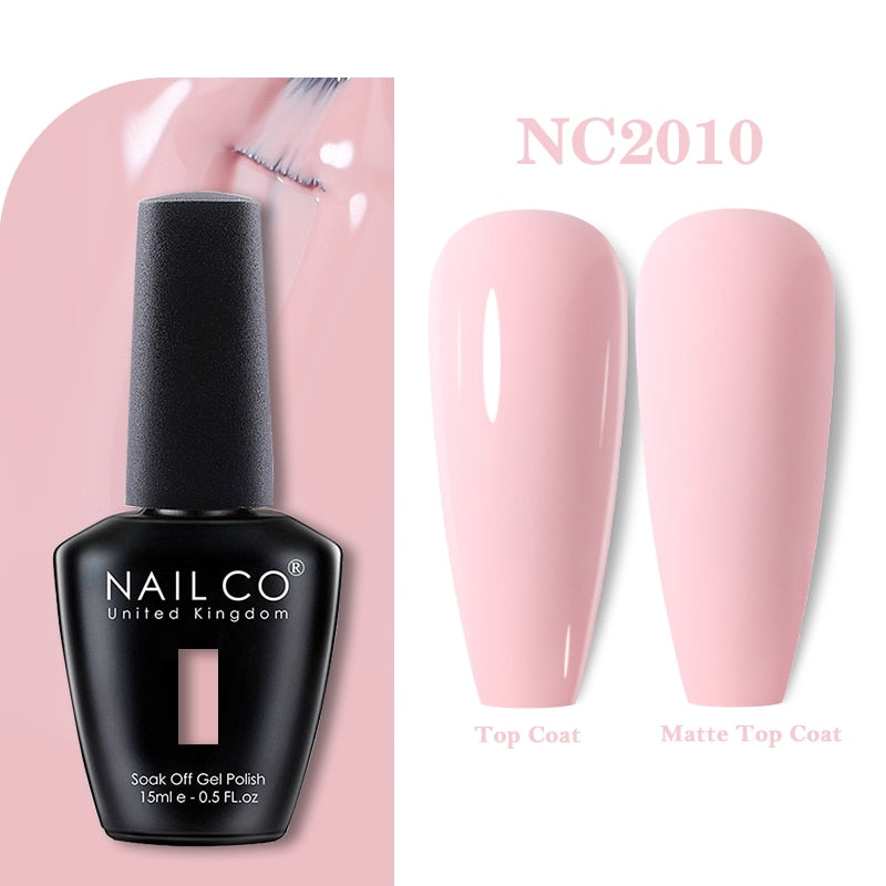 NAILCO 15ml Pink Colors Series Semi Permanent Nail Gel Varnish Polish Soak Off White Red UV Nail Art Gel Nail Polish Gel Lacquer