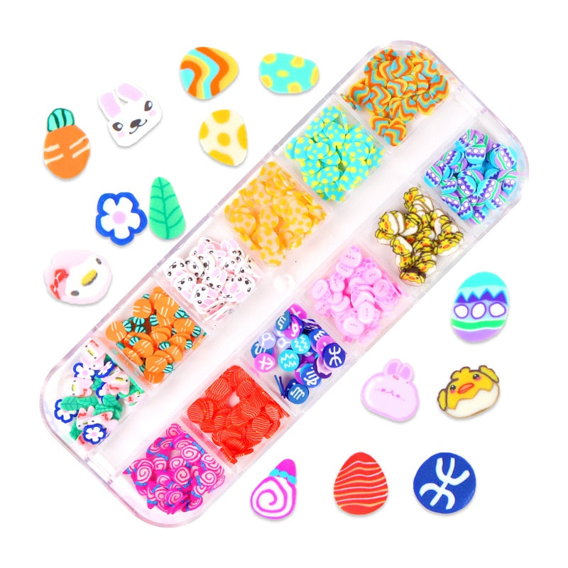 Fluorescence Butterfly Heart Fruits Various Shapes Nail Art Glitter Flakes 3D Colourful Sequins Polish Manicure Nail Decoration