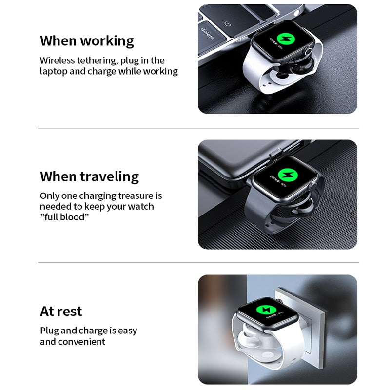 Mini Portable Magnetic Wireless Charger for Apple Watch 7 6 5 4 3 2 Smartwatch Fast USB Charger Adapter for iWatch7 iWatch6 5 4