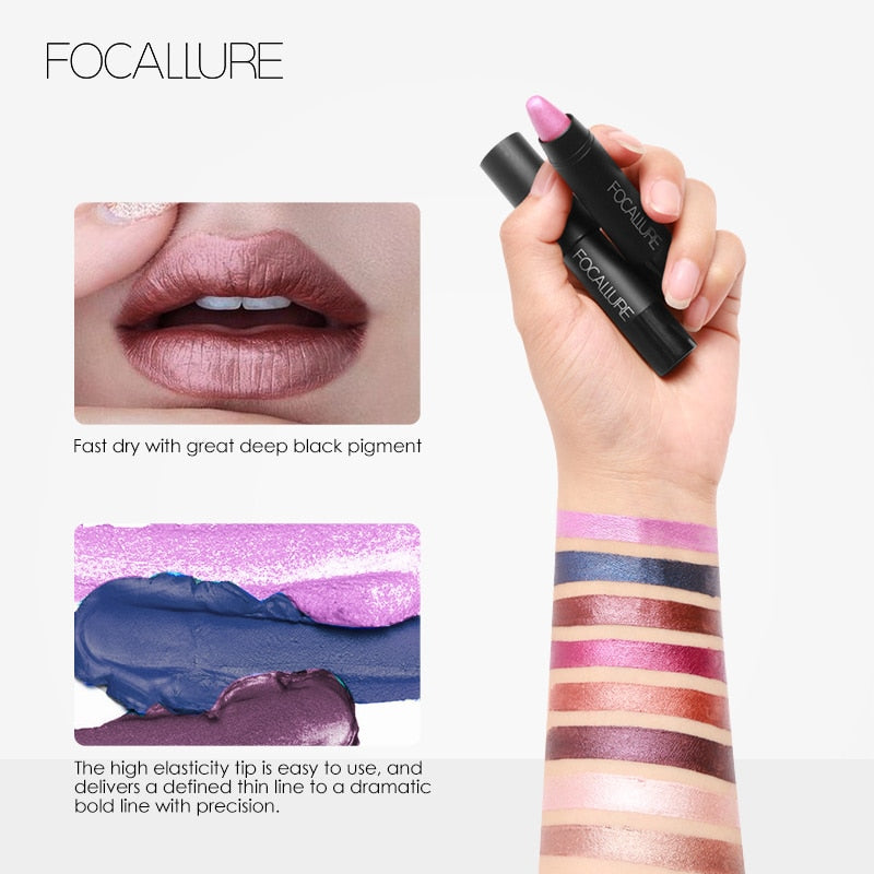 FOCALLURE 31 Colors Matte Lipstick Pencil High Gloss Crayons Long-lasting Waterproof Lip Pen Makeup Cosmetics for Women