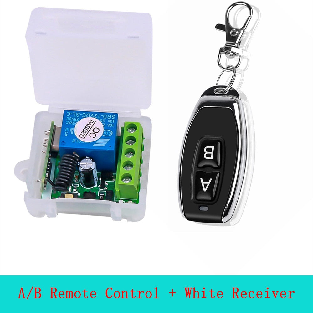 Hot DC12V 10A Relay 1 CH Wireless RF Remote Control Switch Transmitter with Receiver Module 433mhz LED Remote Control