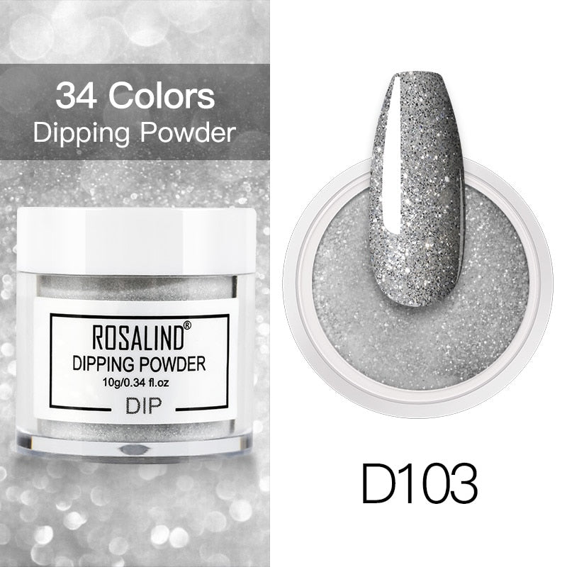 ROSALIND Nail Dipping Powder Gel Of Nails Extension  Extension Crystal Powder Nail Art Decoration Carving Glitter For Manicure