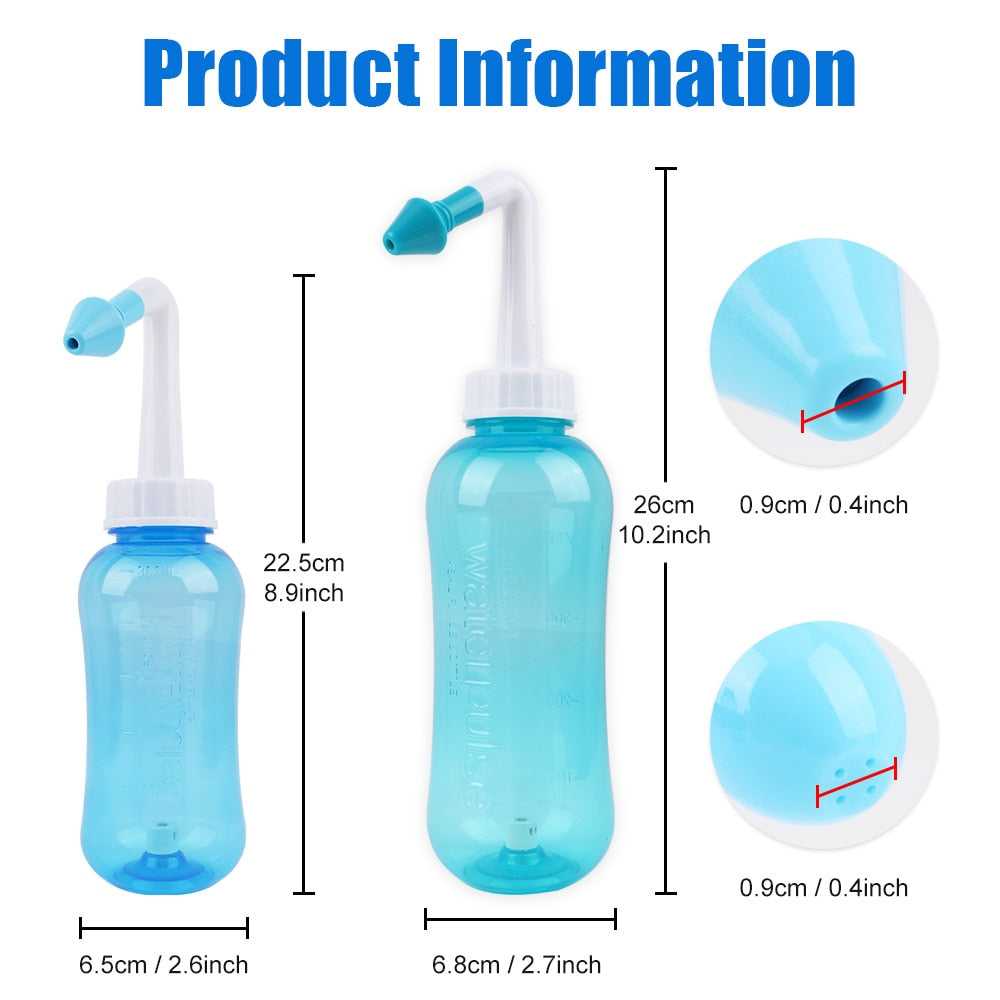 1set 300ML Nasal irrigator Nasal Rinse Bottle Nasal Wash Cleaner Nose Protector Avoid Allergic Rhinitis Adults Children Neti Pot