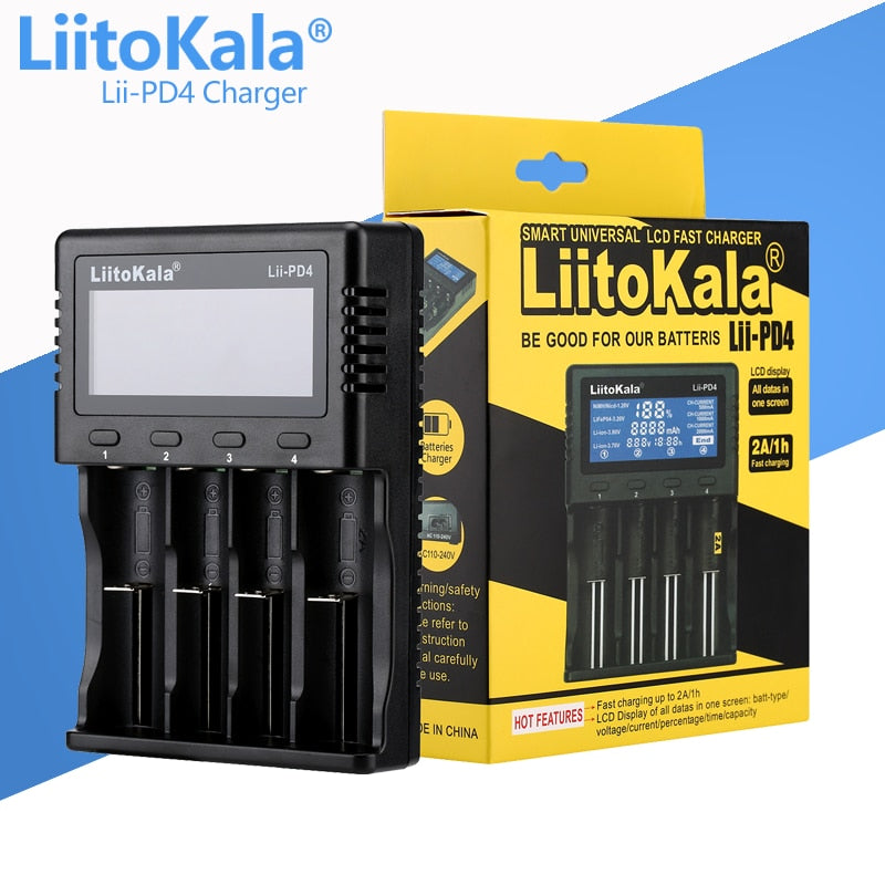 LiitoKala Battery Charger for 18650 26650 21700 AA AAA 3.7V lithium NiMH battery