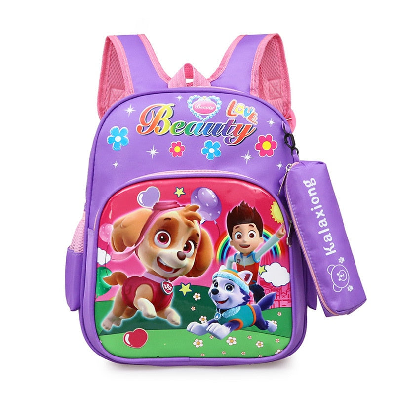 New Paw Patrols Toy Cartoon School Backpack Cartoon Lighten Kindergarten Bag Chase Skye Marshall Figure Print for Kids 2-8Y