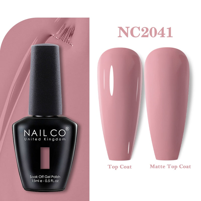 NAILCO 15ml Pink Colors Series Semi Permanent Nail Gel Varnish Polish Soak Off White Red UV Nail Art Gel Nail Polish Gel Lacquer