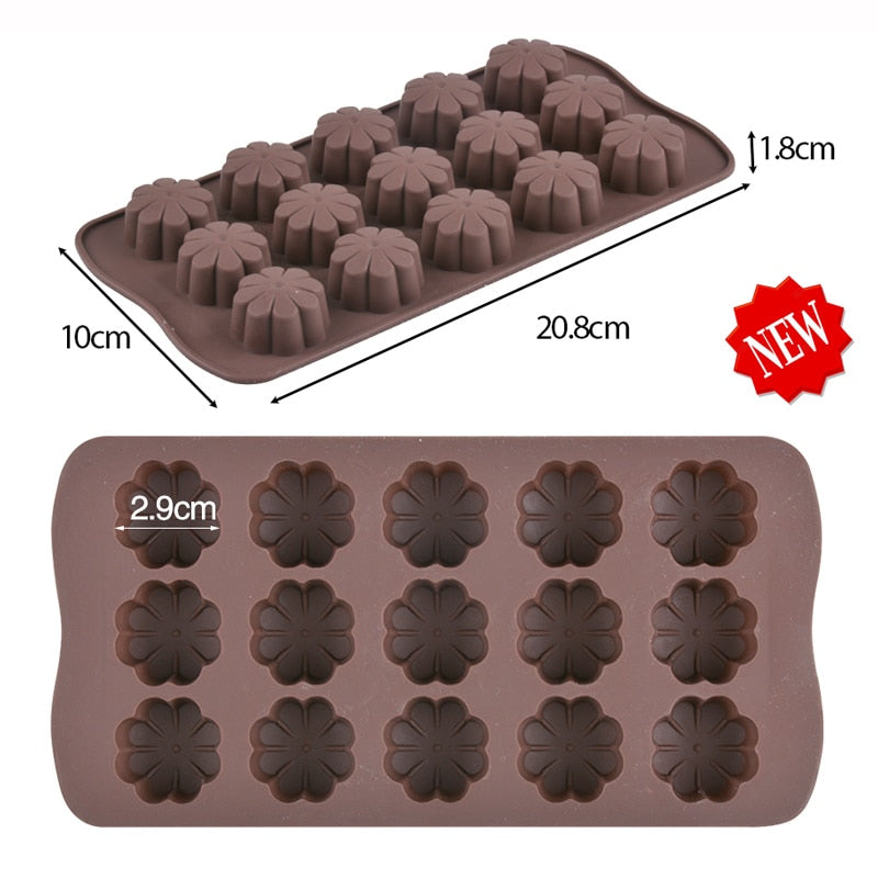 3D Chocolate Mold Silicone Chocolates Molds for Baking Nonstick Jelly Pudding Sugarcraft Mould DIY Kitchen Bakeware