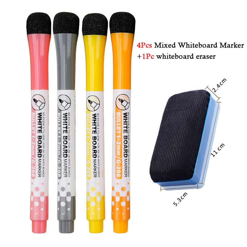 8 Colors Magnetic Dry Erase Markers Fine Tip Magnetic Erasable Whiteboard Pens for Kids Teachers Office School Student Classroom