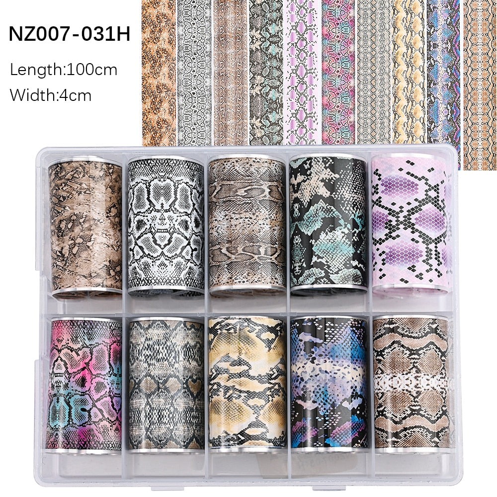 50pcs/Lo Holographic Transfer Foil Stickers 4*20cm Random Decals 30pc Flower Transferring Wraps Slider Nail Transfer Foil Decors