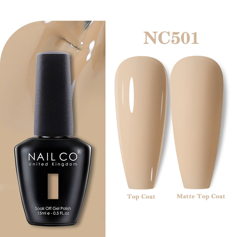 NAILCO 15ml Pink Colors Series Semi Permanent Nail Gel Varnish Polish Soak Off White Red UV Nail Art Gel Nail Polish Gel Lacquer