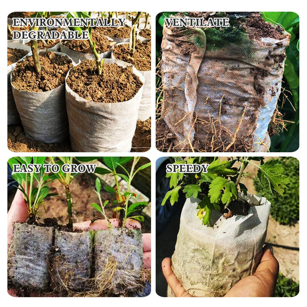 Biodegradable Nonwoven Fabric Nursery Plant Grow Bags Seedling Growing Planter Planting Pots Garden Eco-Friendly Ventilate Bag