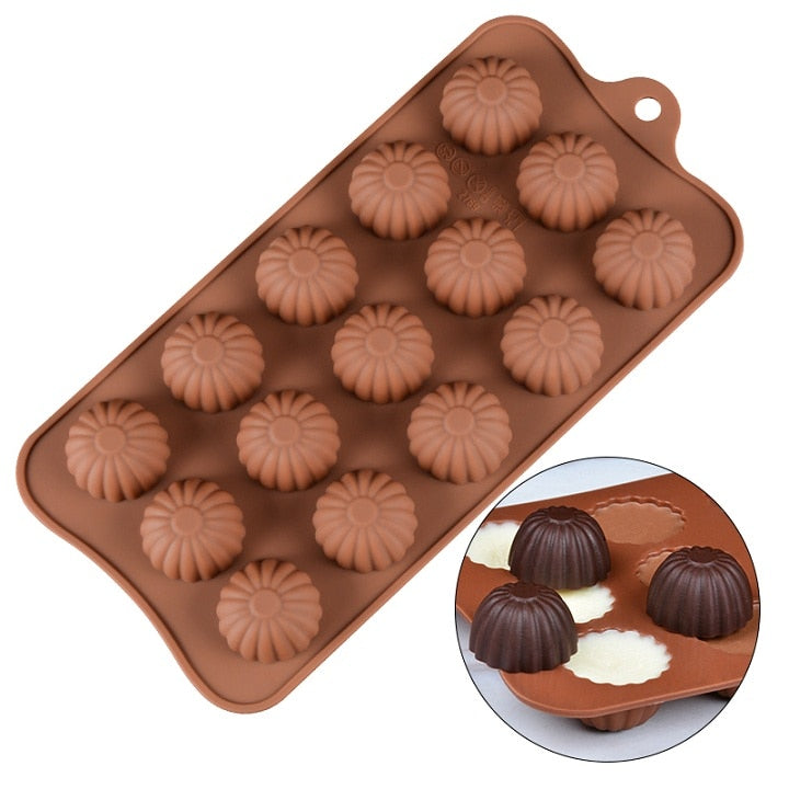 3D Chocolate Mold Silicone Chocolates Molds for Baking Nonstick Jelly Pudding Sugarcraft Mould DIY Kitchen Bakeware