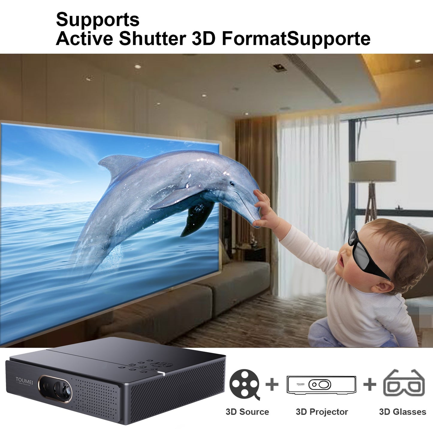 WZATCO S5 Portable MINI DLP 3D Projector 4K 5G WIFI Smart Android9.0 for Home Theater Beamer Full HD 1080P Video lAsEr Proyector