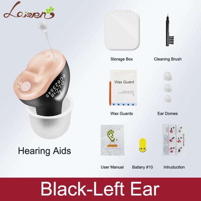 Hearing Aids Invisible Adjustable Wireless Hearing Aid Mini CIC Left/Right Ear Sound Amplifier For Adults Elderly Severe Loss