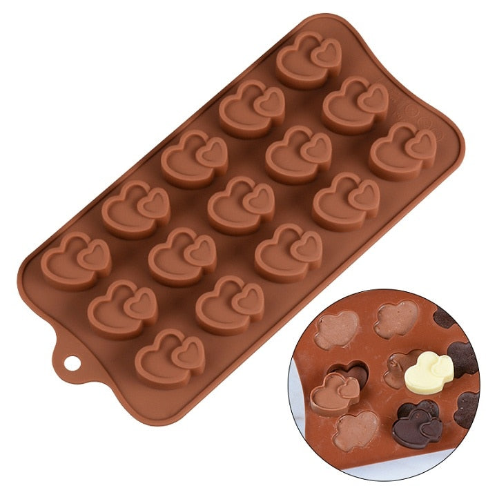 3D Chocolate Mold Silicone Chocolates Molds for Baking Nonstick Jelly Pudding Sugarcraft Mould DIY Kitchen Bakeware