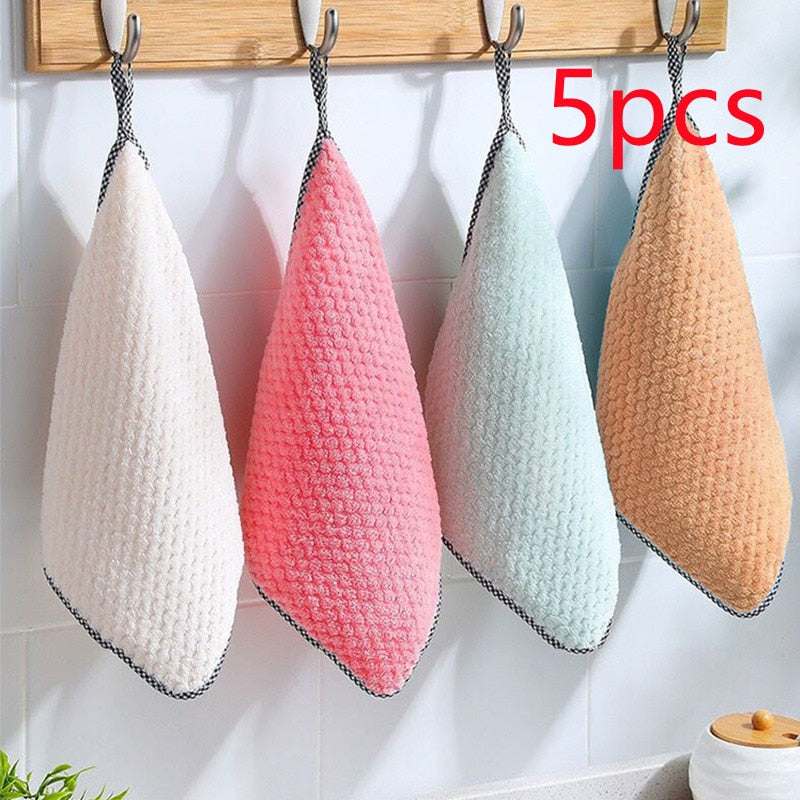 Kitchen daily dish towel, dish cloth, kitchen rag, non-stick oil, thickened table cleaning cloth, absorbent scouring pad