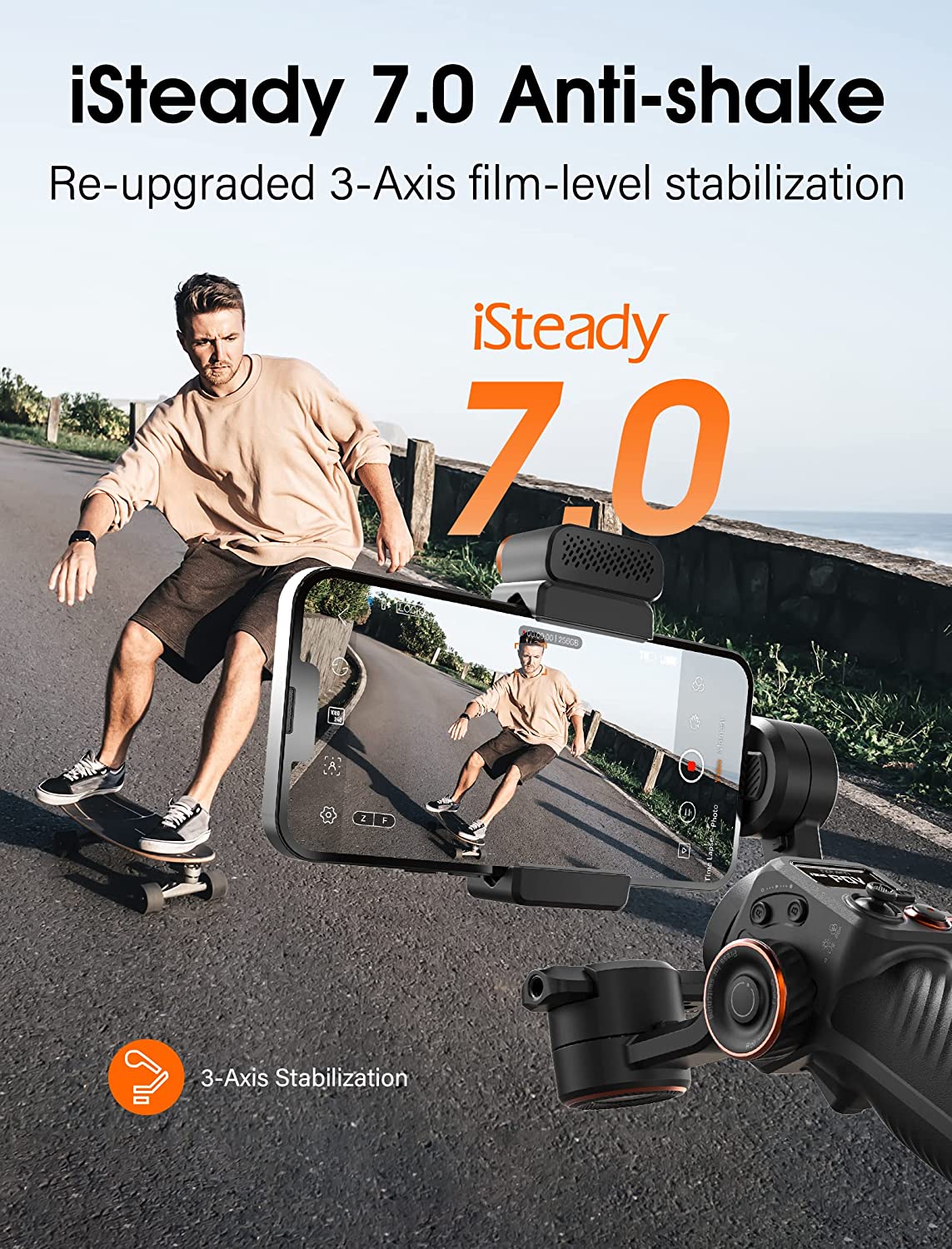 Hohem iSteady M6 iSteady X2,Smartphone Gimbal Stabilizer with Foldable Gimbal for iPhone 14/13 PRO MAX/11, Samsung, Huawei