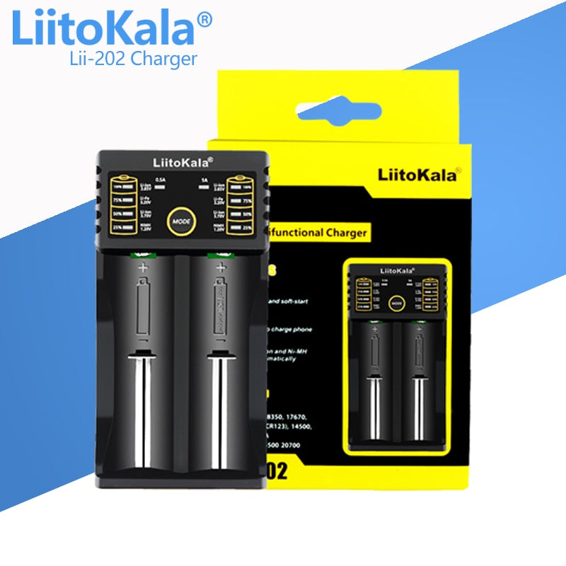 LiitoKala Battery Charger for 18650 26650 21700 AA AAA 3.7V lithium NiMH battery