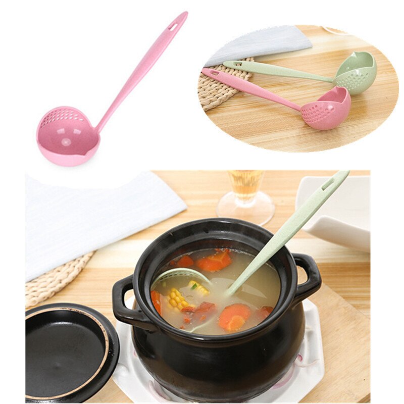 Soup Spoon Ladle Silicone Pot Spoons With Long Handle Spoon Cooking Colander Utensils Scoop Tableware Spoon Kitchen Accessories