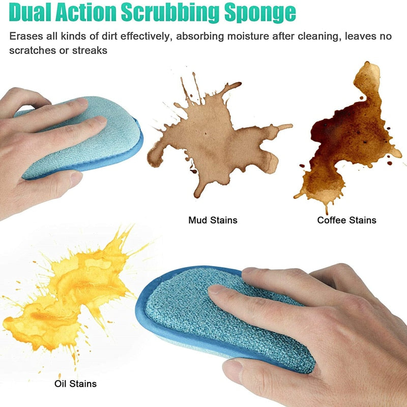 5/10/20/30PCS Dishwashing Sponge Non-Scratch Microfiber Magic Sponge Non Stick Pot Dishcloth Kitchen Gadgets Cleaning Utensils