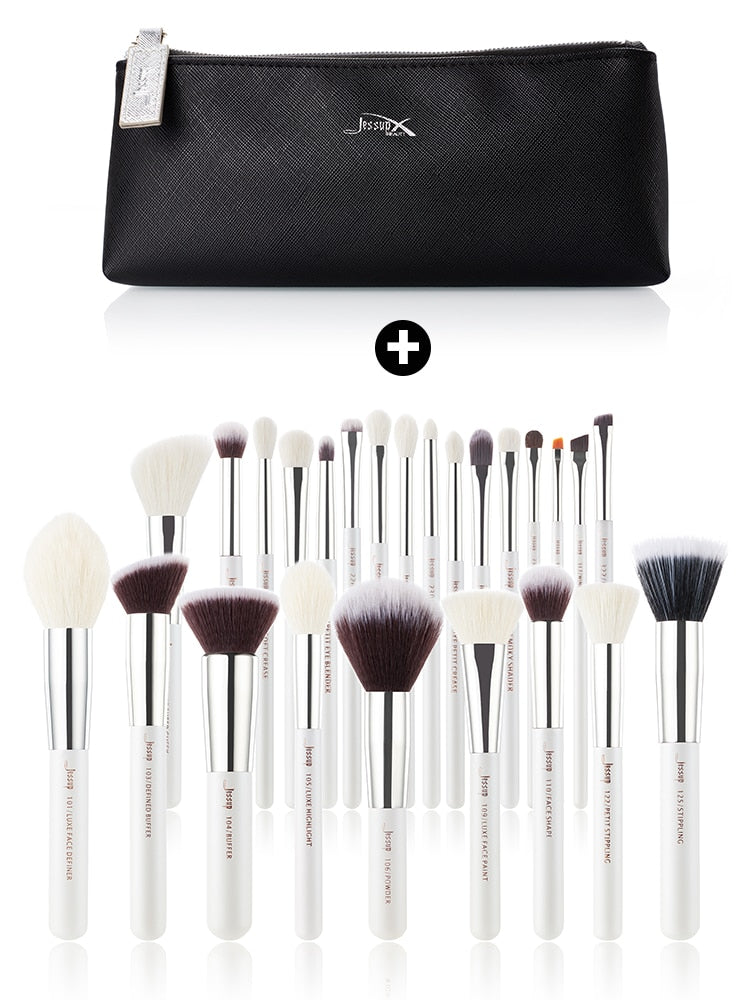 Jessup Makeup brushes set Pearl White/Silver Beauty Foundation Powder Eyeshadow Make up Brushes High quality 6pcs-25pcs