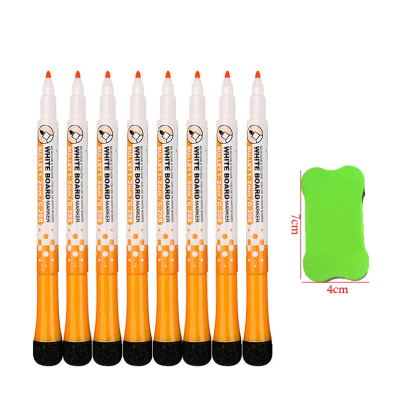 8 Colors Magnetic Dry Erase Markers Fine Tip Magnetic Erasable Whiteboard Pens for Kids Teachers Office School Student Classroom