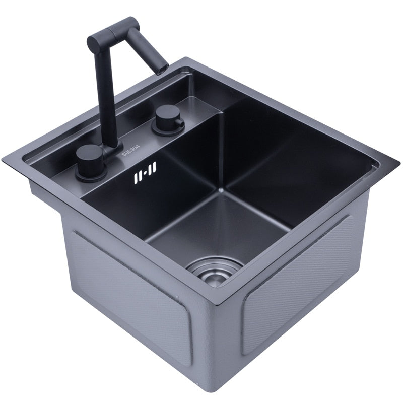 Hidden Kitchen Stainless Steel Sink Single Bowl Small Size Balcony Conceale Sinks