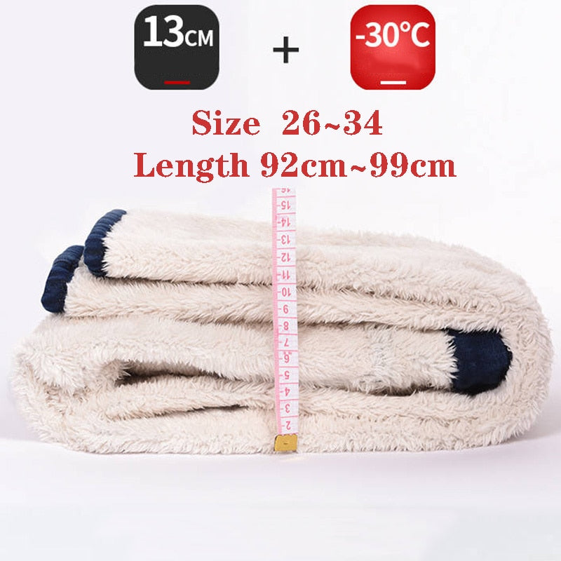 Super Warm Skinny Lambswool Jeans Women Fleece Liner High Waist Denim Pants