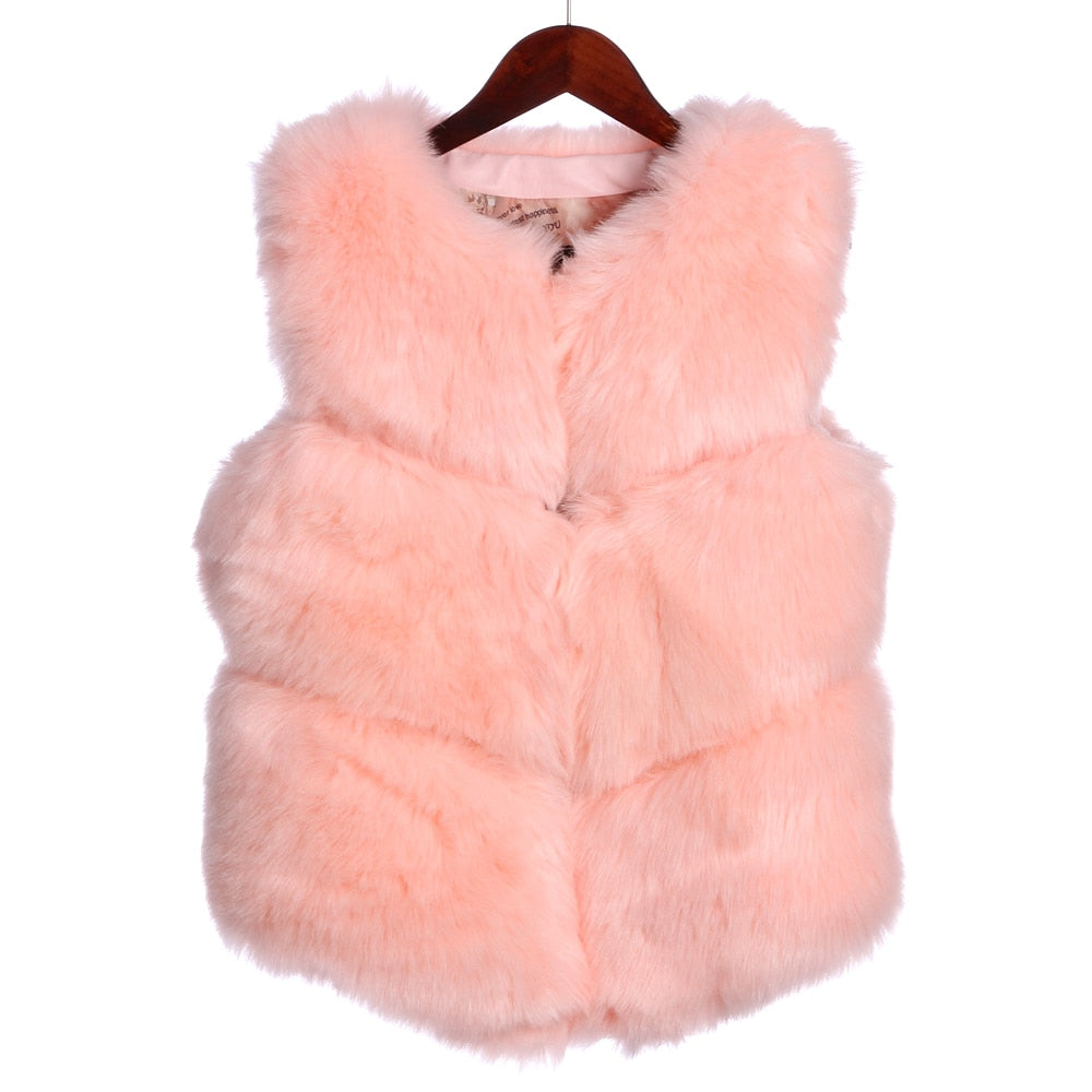 Autumn Winter Thick Warm Faux Fox Fur Vest Women High Quality Fashion V-Neck Short Fur Coat Female Fur Waistcoat