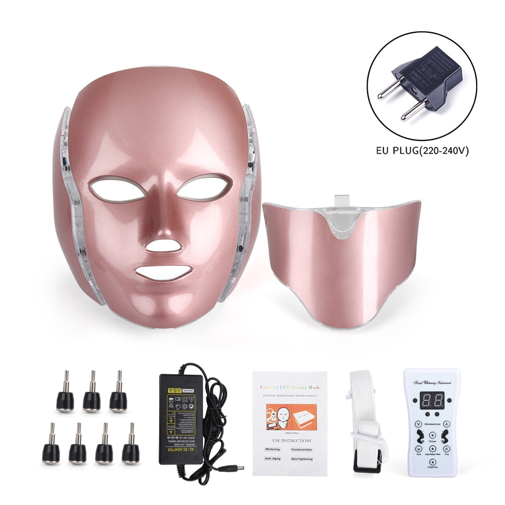 7 Colors LED Light Therapy Face Mask Skin Rejuvenation Led Photon Facial Mask Phototherapy Face Care Beauty Anti Acne Machine