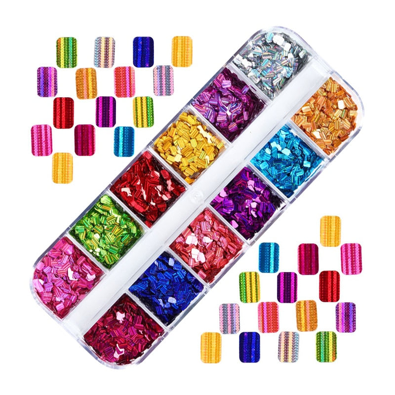 Fluorescence Butterfly Heart Fruits Various Shapes Nail Art Glitter Flakes 3D Colourful Sequins Polish Manicure Nail Decoration