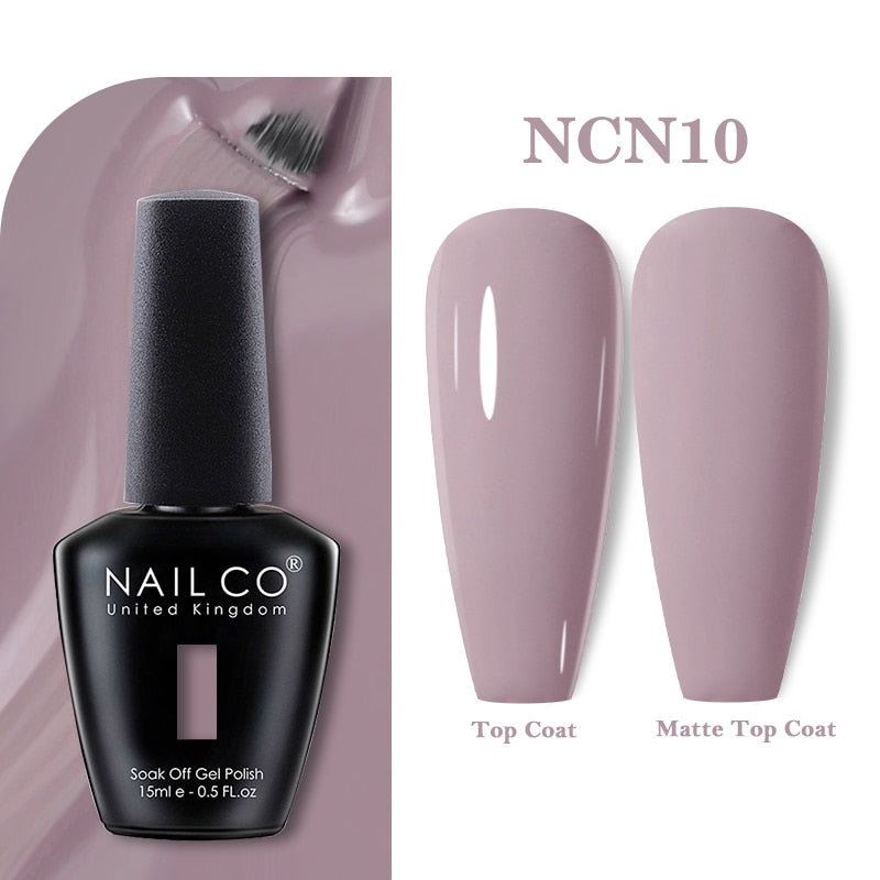 NAILCO 15ml Pink Colors Series Semi Permanent Nail Gel Varnish Polish Soak Off White Red UV Nail Art Gel Nail Polish Gel Lacquer