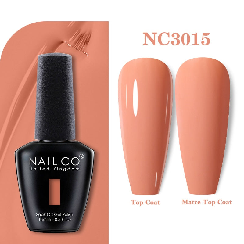 NAILCO 15ml Pink Colors Series Semi Permanent Nail Gel Varnish Polish Soak Off White Red UV Nail Art Gel Nail Polish Gel Lacquer