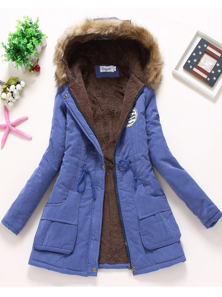 Winter military style coat / hooded jacket medium-long casual parka thickness  XXXL quilt snow outwear