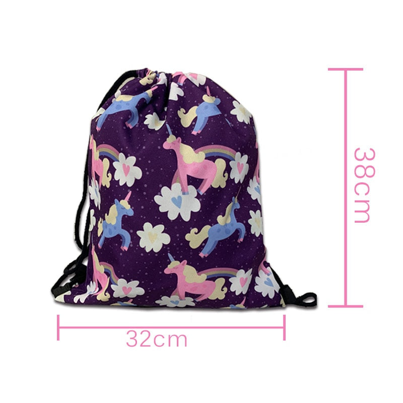 Magic Cube Print Drawstring Bag Cubo Magico Storage Bags for Travel  Math Formula Boys Girl School Backpack Kids Daypack Bookbag