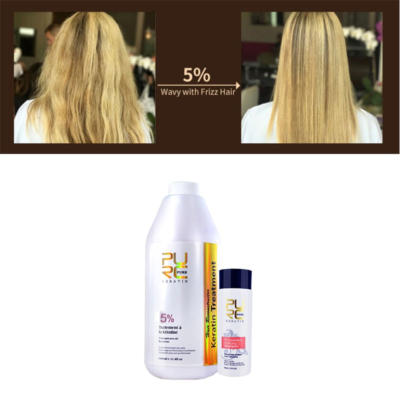 PURC Professional Keratin Hair Treatment Straightening Smoothing Hair Product Purifying Shampoo Set 1000ml